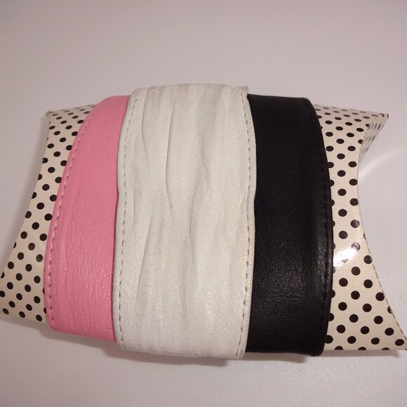 3 Vintage Becora Leather Watch Bands Straps Black Pink White Replacements main image 7